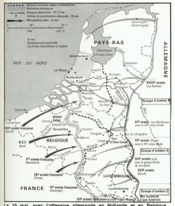 carte nord france le 10 mai 1940
